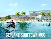 Surferparadies am Flughafen: Surftown Muc in Hallbergmoos - Europas größter Surfpark entsteht bis 2023 (©Foto: Surftown Muc)